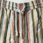 Beach Lunch Lounge Womens Pants Size L Stripe Linen Crop Wide Leg Photo 2