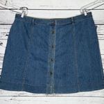 CHAPS Denim NWT Size 24W Medium Blue Wash A-Line Button Front Skirt Photo 0