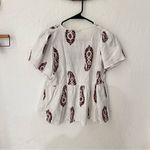 Knox Rose  White Paisley Print Flutter Sleeve Tassel Boho Blouse S Photo 2