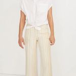 Madewell  Emmett Wide-Leg Cream Yellow Striped Coastal Crop Pants Size 25 Photo 0