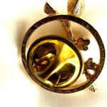 Avon Two Owls on Branch Circle gold tone pin Photo 3