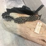 Amrita Singh  Black Gunmetal Leaf Beaded Lace Choker Photo 1