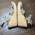 UGG  'Uma' Suede Cork Wedge Sandals Size 9 Shoes Olive Gray Photo 2