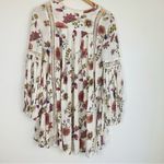 Free People  floral lattice tunic style baby doll dress or top. Size small Photo 6