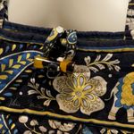Vera Bradley Ellie Blue Tote Bag Purse Vintage, Blue Yellow White Paisley Photo 2