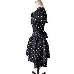 Vintage 90s Black & White Polka Dot Formal Party Dress Size Medium Photo 2