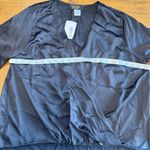 Renee C . Women’s V neck black satin blouse top Size M NWT Photo 3