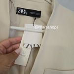 ZARA  Cream Inverted Lapel Long Blazer Jacket Photo 4