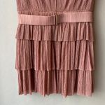 Sabina Musayev Dress Skylar Pink Metallic Plisse V Photo 4