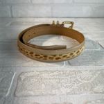 Carlisle  Belt Womens Small Beige Leopard Print Pony Hair Leather Trim Buckle S Photo 4