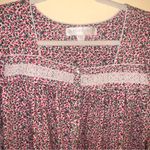 Eileen West Pink Embroidered Floral Nightgown S Cotton Long Sleeve Ruffle Lace White Photo 2