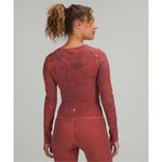 Lululemon  Wunder Train Cropped Long Sleeve Shirt Crackle Glaze Vintage Orange La Photo 1