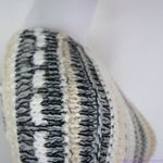 Akira  slanted stripe poncho‎ with fringe edge Photo 9