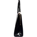 Vintage Aetna Black Patent Leather Box Purse 1960s Structured Frame Handbag Photo 10