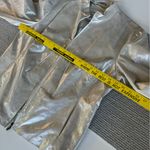 Vintage 90’s Y2k Metallic Silver Genuine Leather Short Jacket Size Large Photo 8