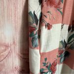 Vanilla Bay  Pink Floral White Striped French
Terry Knee Length Dress Photo 10