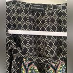 New Direction Women Multicolor Multi Block Print 3/4 Sleeve Peasant Top Size M Black Size M Photo 1