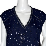 Heartloom  Shirt Womens‎ Large Blue White Polka Dot Peplum Blouse Career Casual Photo 4