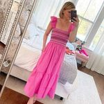 Strut & Bolt  smocked maxi dress tiered ruffles flutter embroidered stitching nap Photo 1