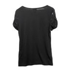 Candie's Womens Embellished Top XL Black Sequin Stripe Scoop Neck Party Y2K Retro Photo 1