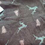 Elegant Black Pajama Pants with Teal Deer Design Size L Photo 2