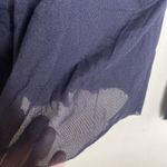 Attention Navy Blue Mesh Long Sleeve Ruched Off Shoulder Top Size Medium Photo 6