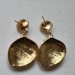 Gold with Pearls Seashell Dangle Earrings Photo 3