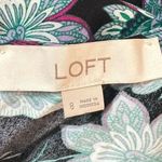 Loft Long Puff Sleeve Front Slit Floral V-Neck Midi Dress Size 8 Photo 7