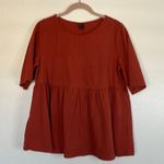 SheIn EUC Emery Rose Rusted Orange Quarter Length Sleeve Top sz L Photo 0