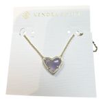 Kendra Scott  Amethyst Purple Ari Heart Gold Tone Pendant Necklace NEW Adjustable Photo 0