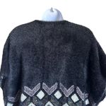 Desheng Black Patterned Multicolor Fair Isle Cardigan/Poncho/Wrap Photo 6