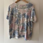 Blair  Vintage 90’s Pastel Terrycloth Knit Floral Top Photo 2