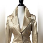 Wet Seal Metallic Champagne Gold Trench Coat Lightweight Y2K Photo 4