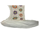 Aerie  Crochet Crop Top White Square Neck Puff Sleeve Boho Festival Size Medium Photo 4