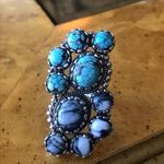 White Buffalo Turquoise Blue Turquoise Sterling Silver Cocktail Ring Size 6.75 Photo 7