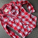 Abercrombie & Fitch  red & white button up holiday preppy winter top plaid Photo 0