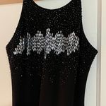 Cachet VTG Y2K black metallic beaded midi dress prom homecoming formal size 4 Photo 4