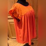 Caslon  Eyelet Flutter Ruffle Short Sleeve‎ Top Blouse in Orange Clay Size 2X Photo 3