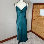 Resa Madison Spaghetti Strap Midi Slip Dress in Emerald Green Medium NWT Photo 1