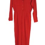 1980s Vintage California Girl Red Long Sleeve Women's Jumpsuit Medium Photo 1