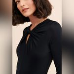 Farm Rio  Twist-Front Cutout Bodysuit Black L Photo 3