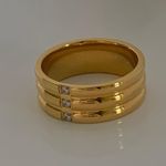 Triple Band Ring Gold Diamond Ring Photo 2