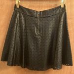 Ella Moss Ella Miss black leather cut out print mini skater skirt Photo 5