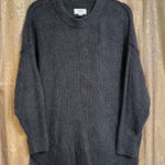 Aerie Dark Gray Oversized Ribbed Knit Drop Shoulder Crewneck Sweater XS Photo 0