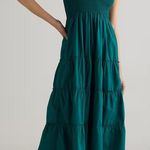 NWT Quince Women’s 100% Organic Cotton Poplin Smocked Midi Dress – Green, Size M Green Size M Photo 0