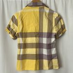Burberry  Brit Sunny Yellow/Grey Plaid Short Sleeve Shirt Top **Size L** 🌼🌼 Photo 1