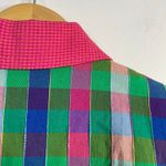 Vintage 90s Y2K Canvasbacks Madras Plaid Cropped Full Zip Jacket 12P 12 Petite L Pink Photo 6