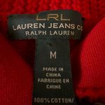 Ralph Lauren LRL Lauren Jeans Co  Red Cotton Knit Toggle Sweater Medium Photo 4