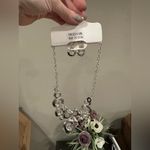 Fashion Jewelry Black and Silver Floral Necklace Set Photo 3