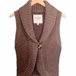 Abercrombie & Fitch Y2K Wool Sweater Vest Brown Shawl Collar Women’s Size Small Photo 0